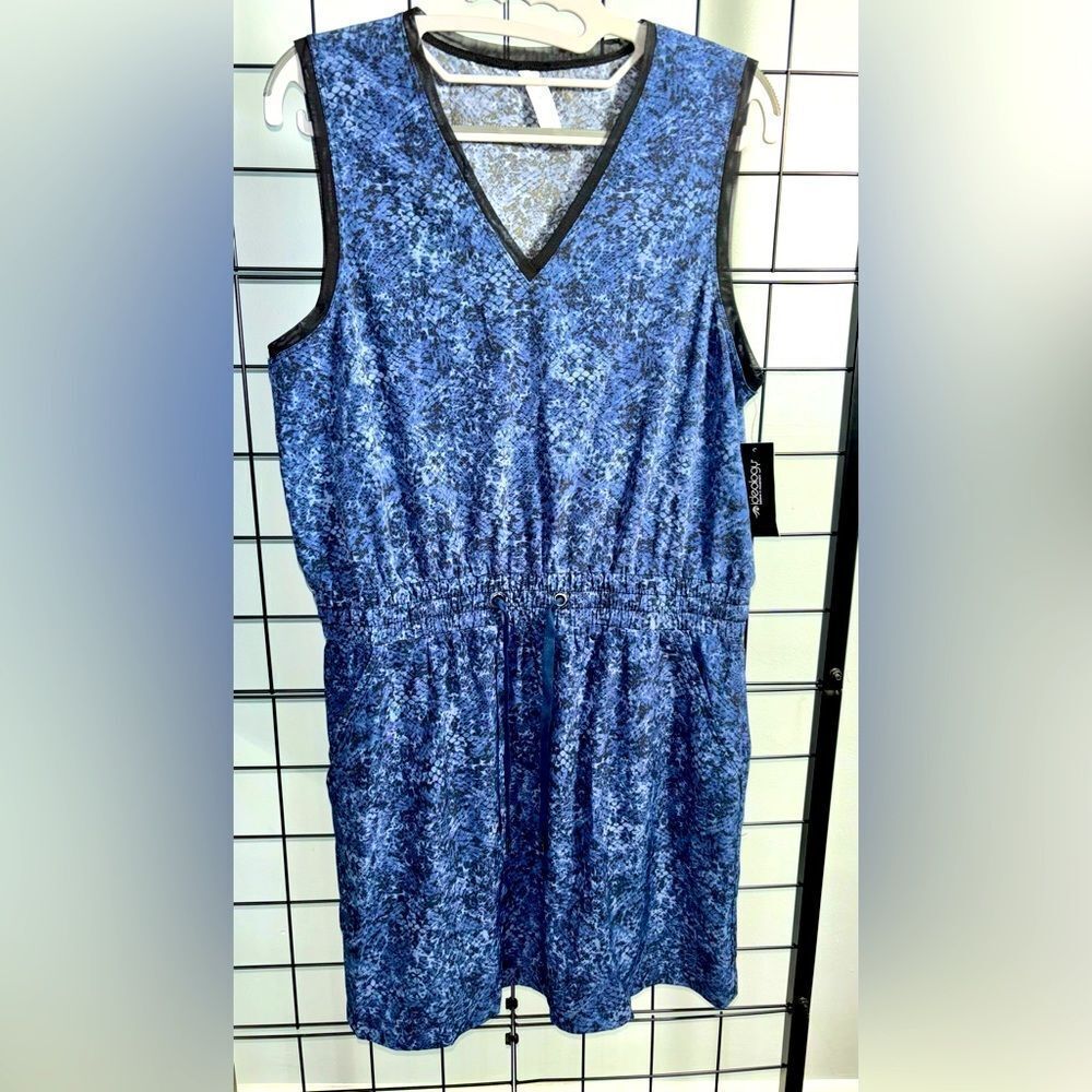 Ideology Indigo Sea sleeveless v-neck pullover dress NWT